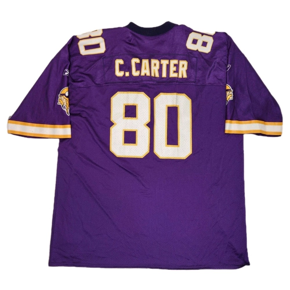 VTG Reebok Minnesota Vikings Cris Carter #80 Authentic Team NFL Jersey Mens 3XL